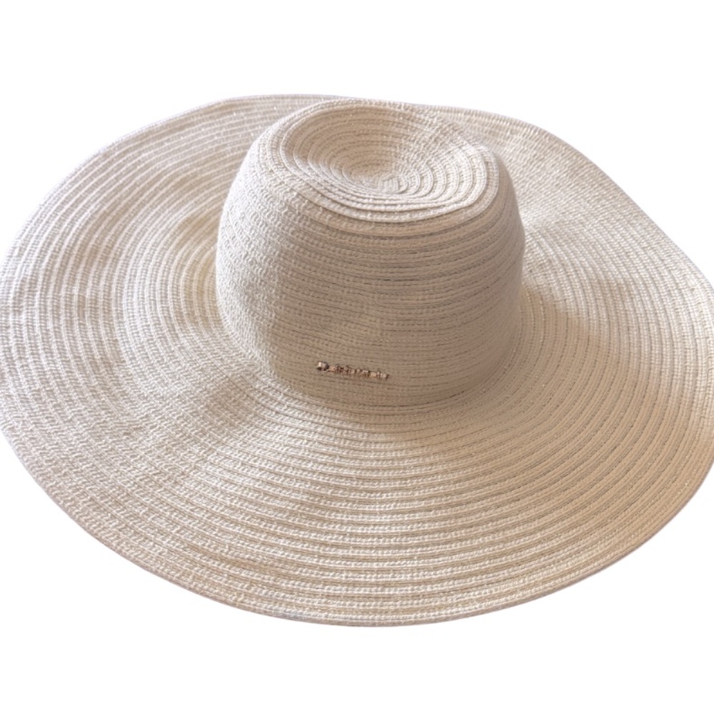 Calvin Klein Ladies Floppy Foldable Packable Straw Beach Hat